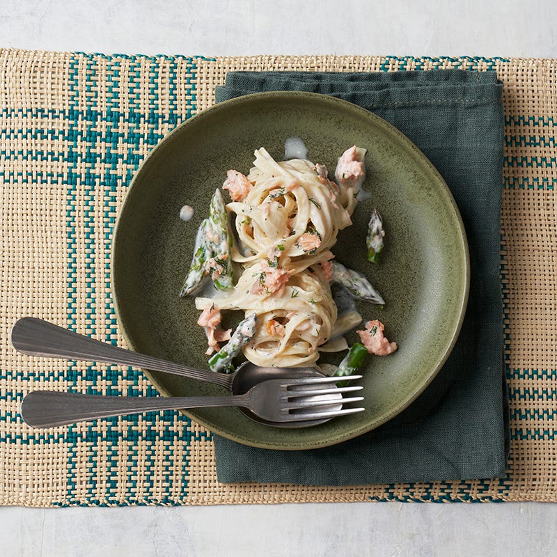 ViktVäktarna - Tagliatelle med rökt lax och sparris