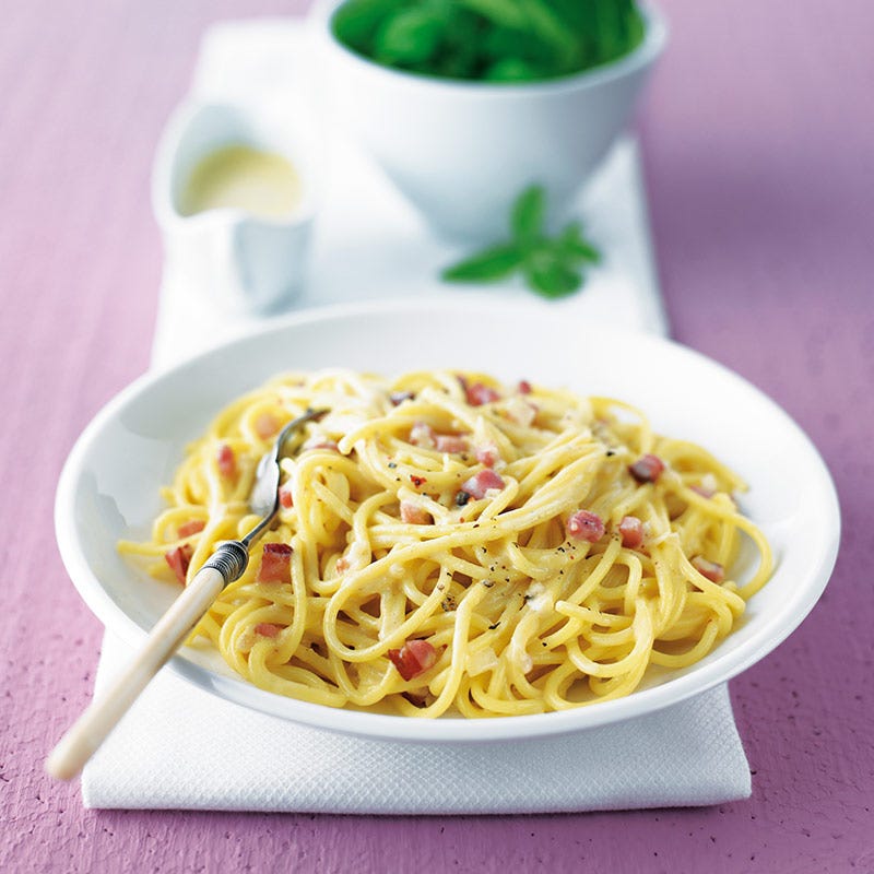 Foto av Pasta carbonara med rökt skinka och citron från WW ViktVäktarna