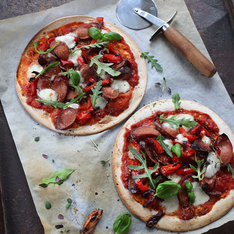 Foto av Tortillapizza med korv, lök och paprika från WW ViktVäktarna