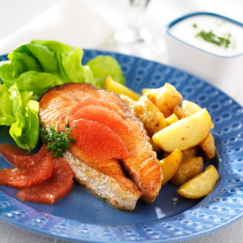 Foto av Laxfjäril med grapefrukt och krassesås från WW ViktVäktarna