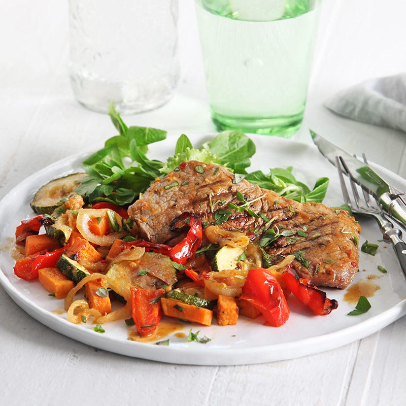 Foto av Grillad ryggbiff med grönsaker och sötpotatis från WW ViktVäktarna