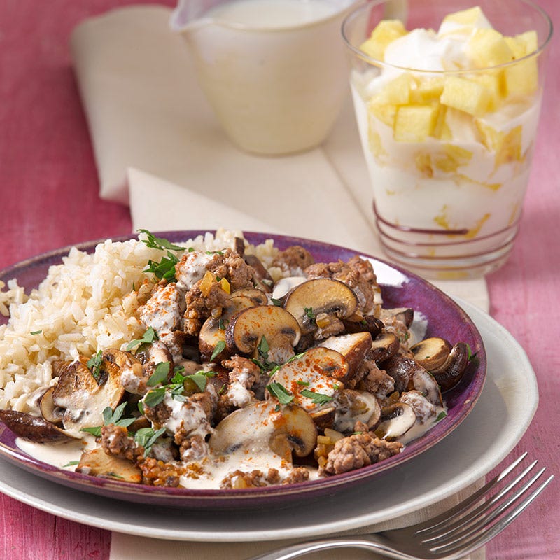 Foto av Svamp- och färssås med ris från WW ViktVäktarna