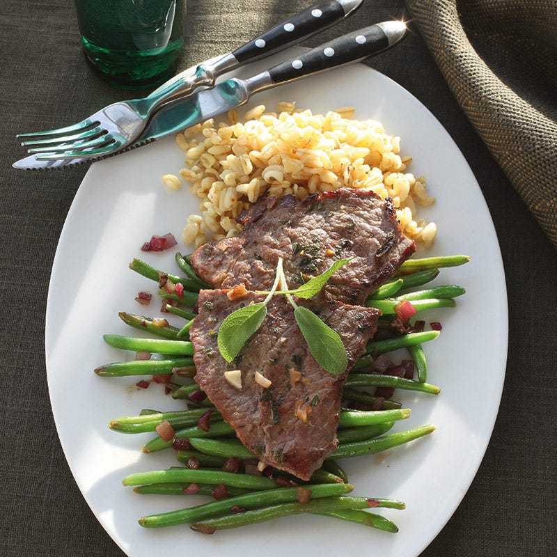 Foto av Kalvschnitzel med haricots verts och kamutvete från WW ViktVäktarna