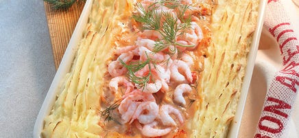 Fiskgratäng med chili och dill