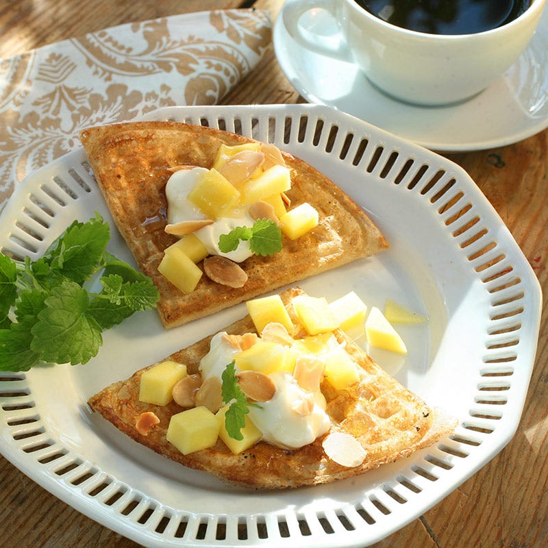 Foto av Våfflor med mascarpone och mango från WW ViktVäktarna