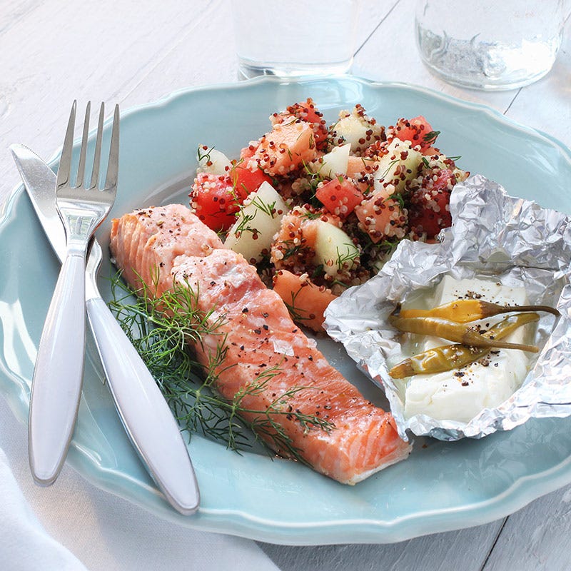 Foto av Lax med melonsallad och fetaost från WW ViktVäktarna