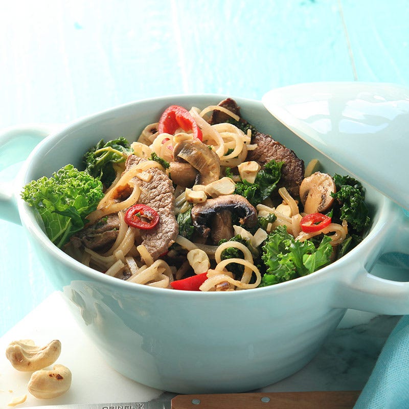 Foto av Wokad lövbiff med grönkål och champinjoner från WW ViktVäktarna