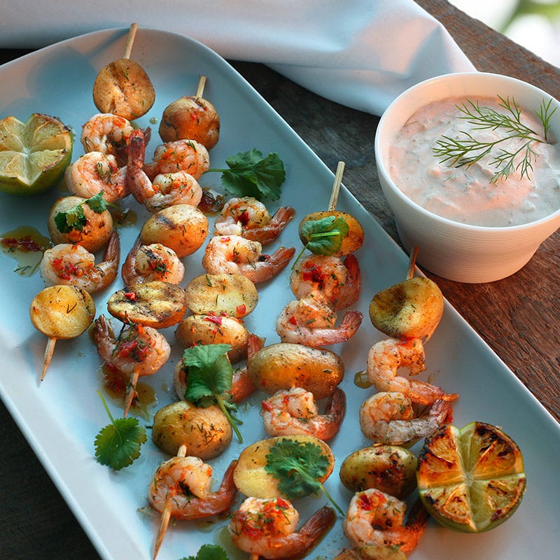 Foto av Grillade räkor och potatisspett från WW ViktVäktarna
