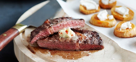 Grillad entrecôte med sötpotatis