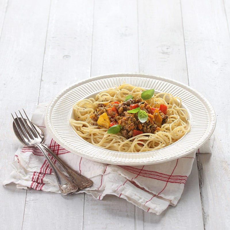 Foto av Färgglad färsröra med spagetti från WW ViktVäktarna
