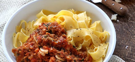 Linsbolognese med pasta