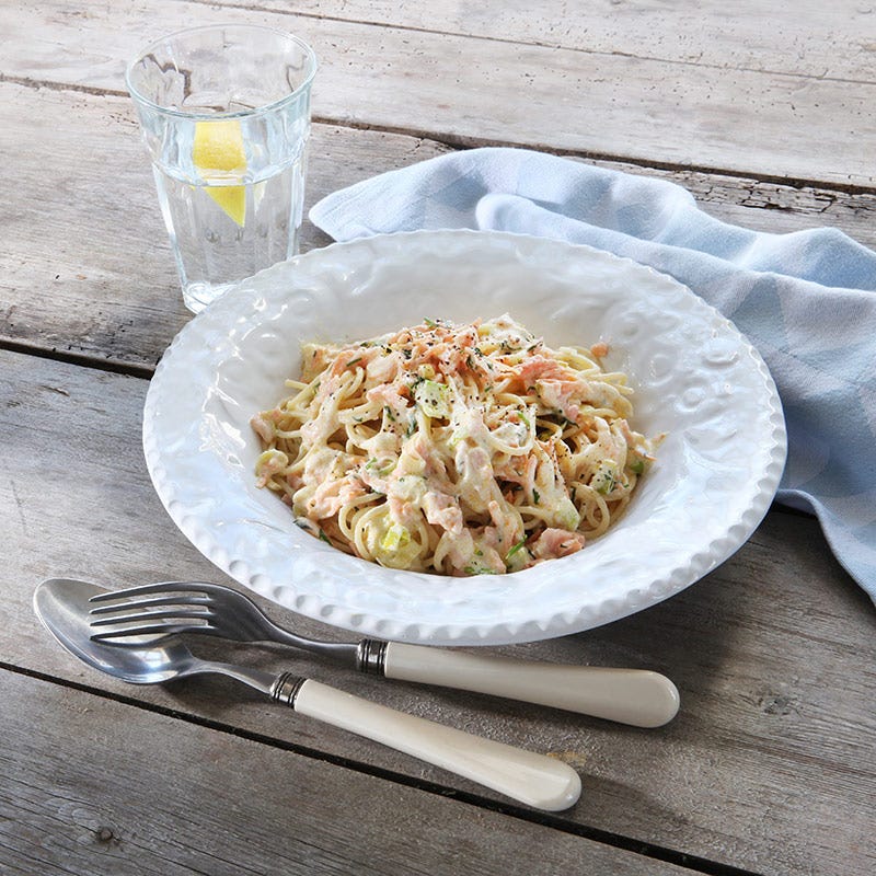 Spaghetti med laxsås