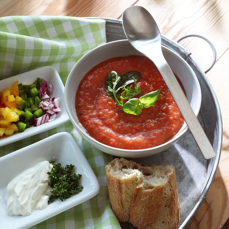 Foto av Gazpacho med toppings från WW ViktVäktarna