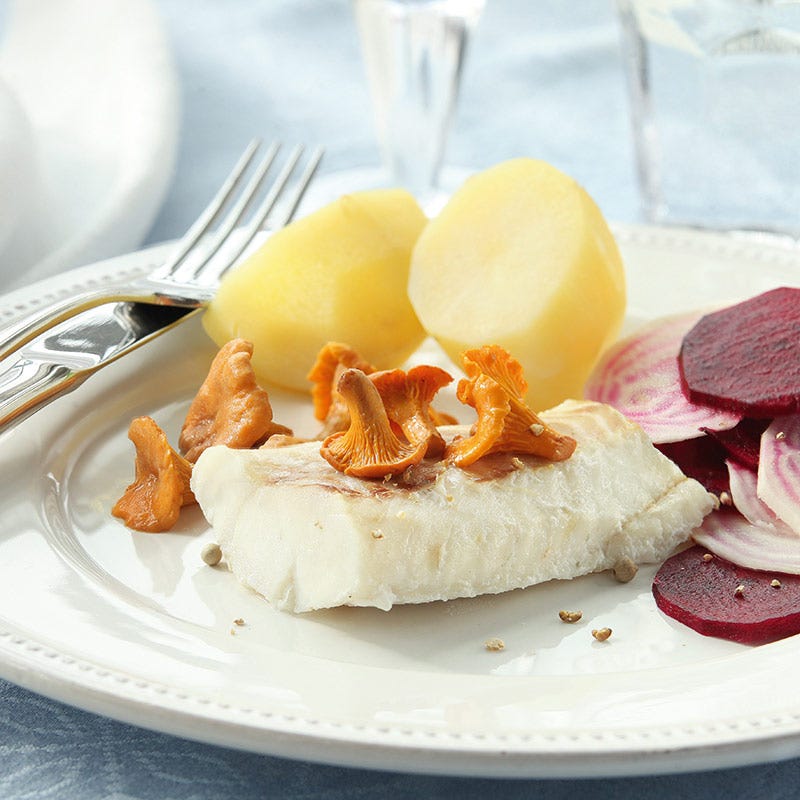 Foto av Torsk med frästa kantareller och picklade rödbetor från WW ViktVäktarna