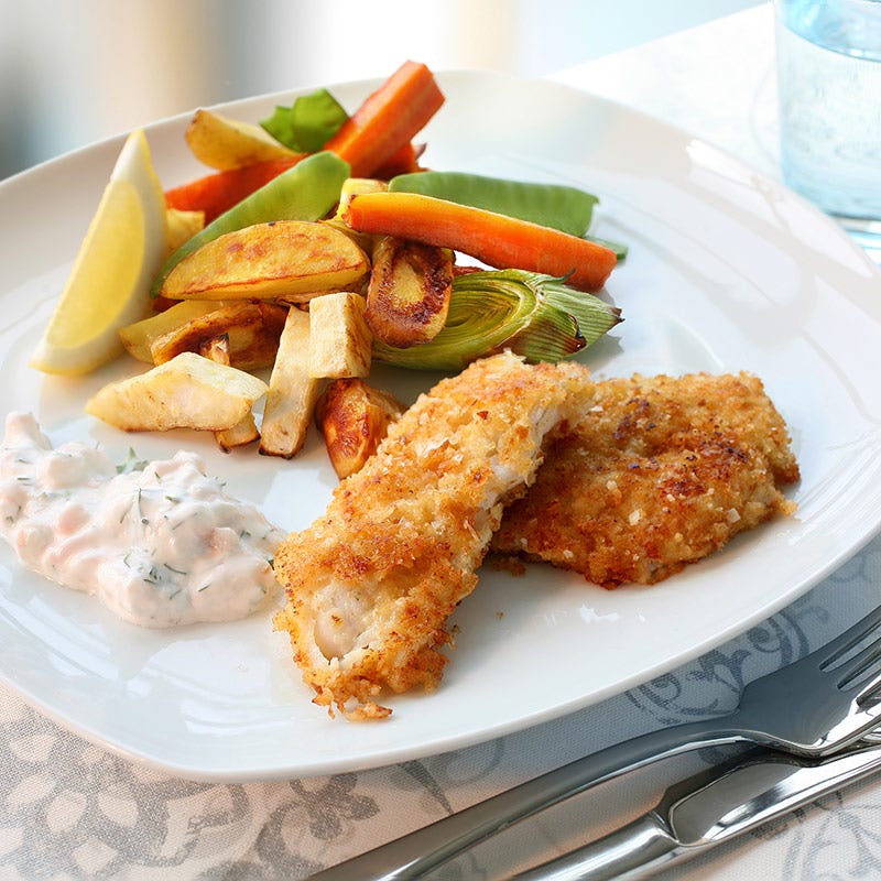 Foto av Parmesanpanerad torsk med rotfrukter från WW ViktVäktarna