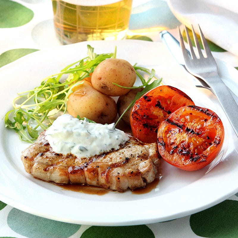 Foto av Grillad kotlett, potatis och ostdip från WW ViktVäktarna