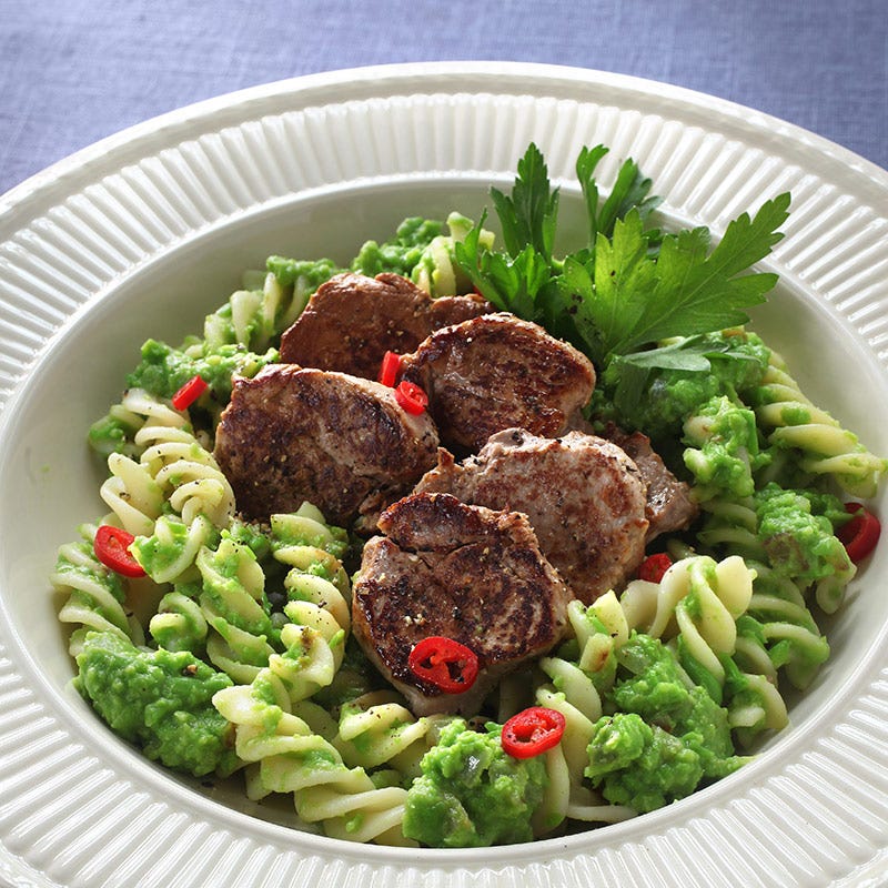 Foto av Fläskfilé med pasta och ärtkräm från WW ViktVäktarna