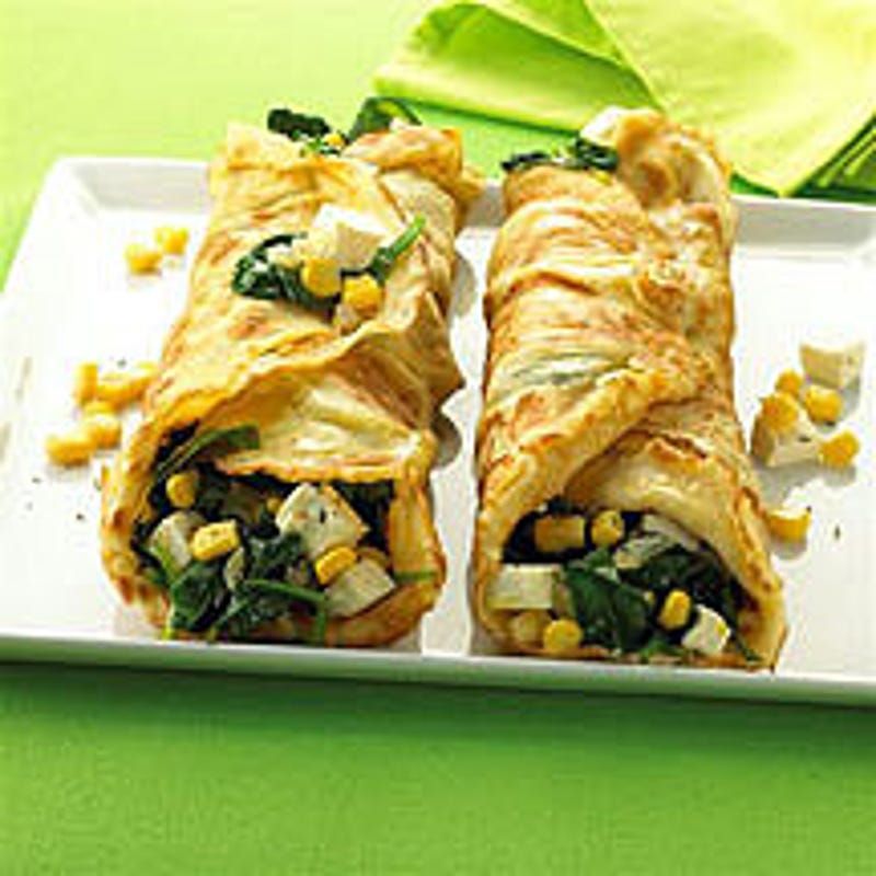 Foto van Pannenkoeken met spinazie-feta vulling door WW