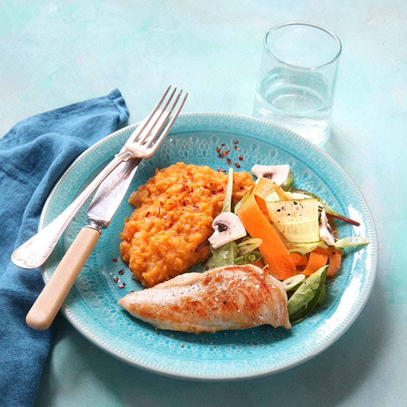 Foto av Kycklingfilé med sötpotatismos från WW ViktVäktarna