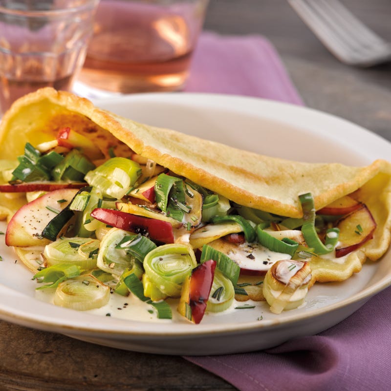 Foto van Pannenkoeken met appel en prei door WW