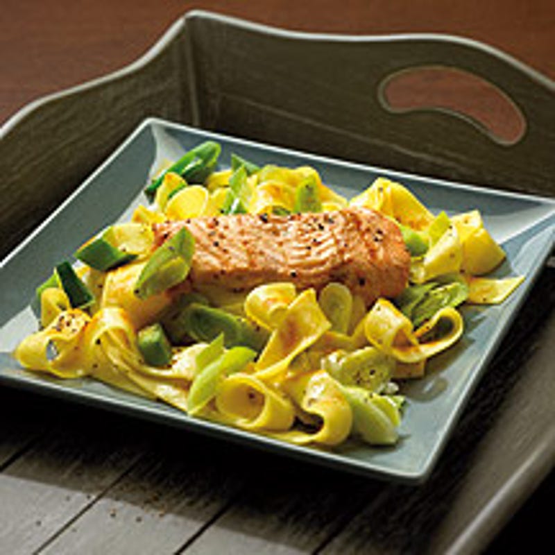 Foto van Zalm met prei en tagliatelle door WW