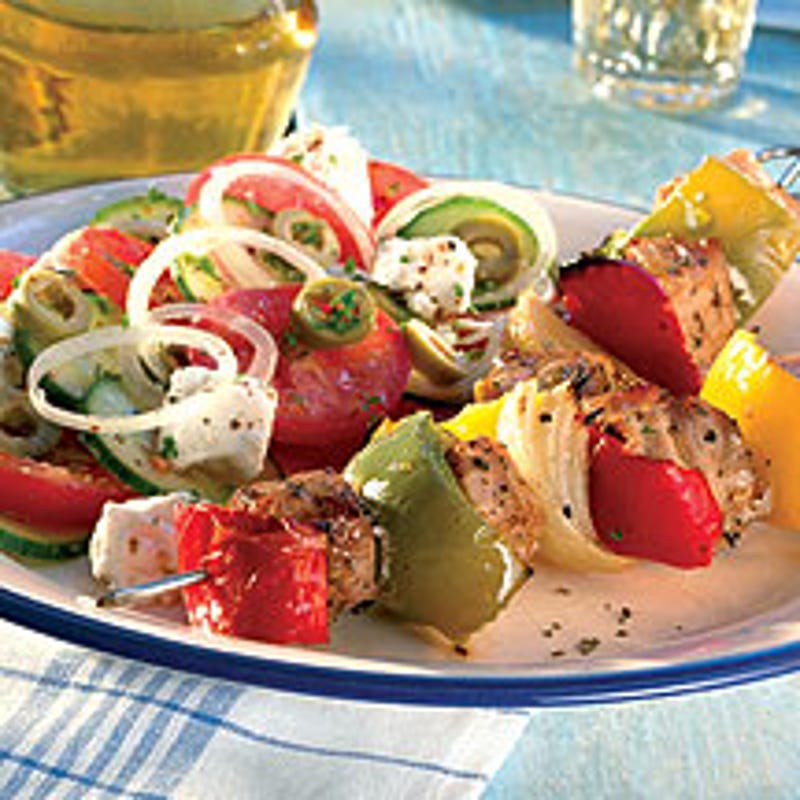 Foto van Souvlaki met salade door WW