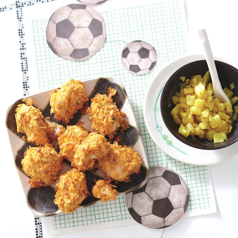 Foto van Kipnuggets met ananasdip door WW
