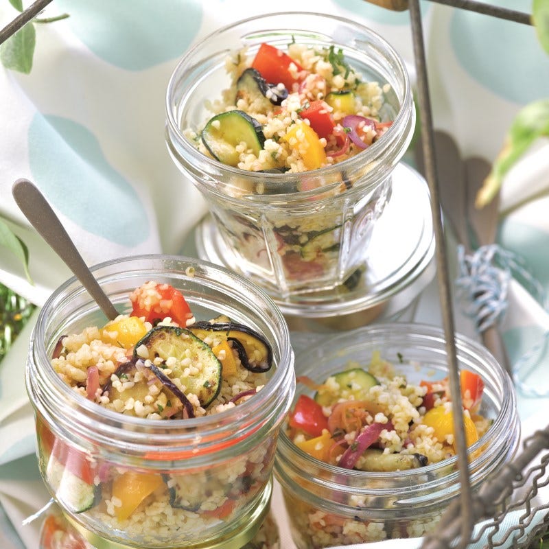 Foto van Salade van gegrilde groenten met bulgur en limoendressing door WW