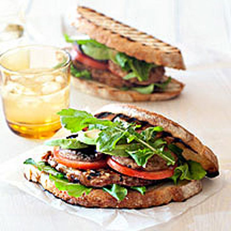 Foto van Sandwiches met steaks van de BBQ door WW