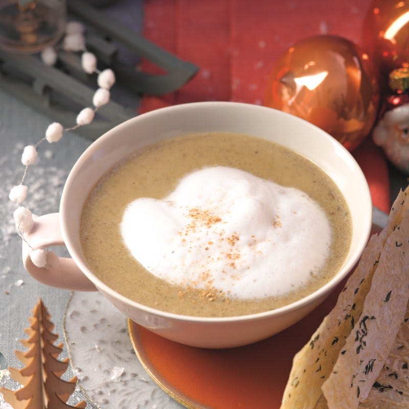 Foto van Paddenstoelcappuccino met parmezaanrepen door WW