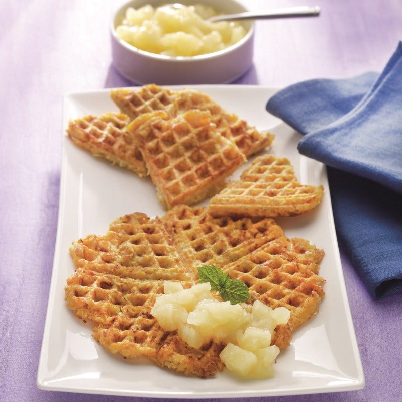 Foto van Aardappelwafeltjes met appelmoes door WW