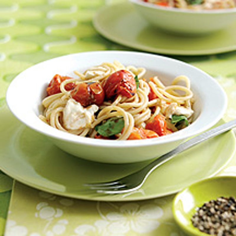 Foto van Spaghetti met oventomaten en mozzarella door WW
