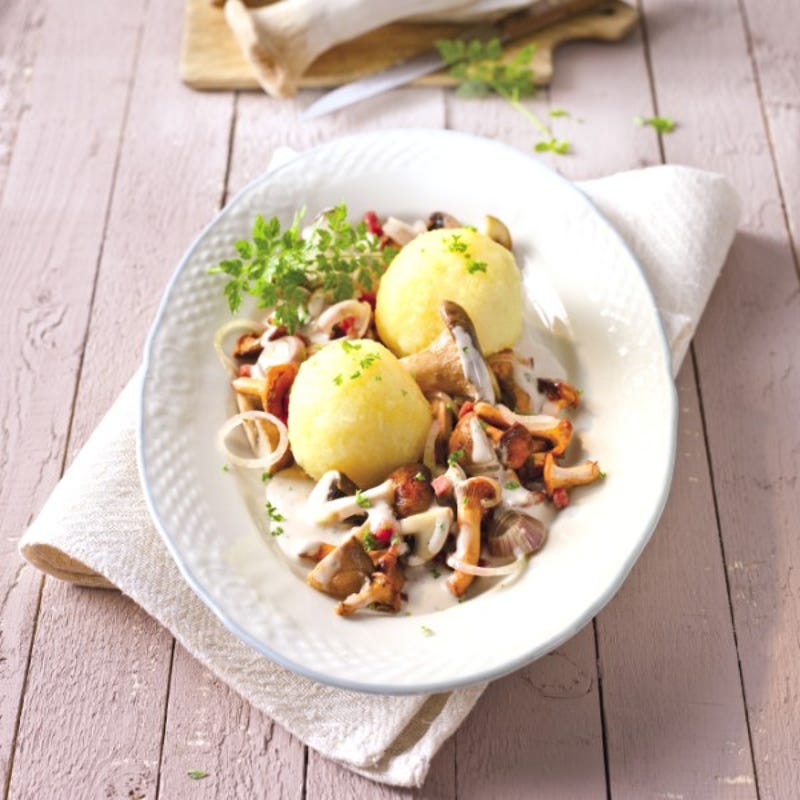 Foto van Paddenstoelen met gekookte aardappelen door WW