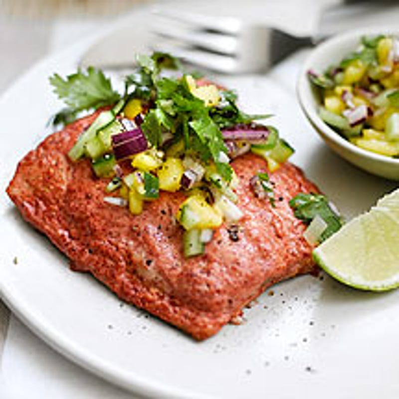 Foto van Zalmtandoori met mangosalsa door WW