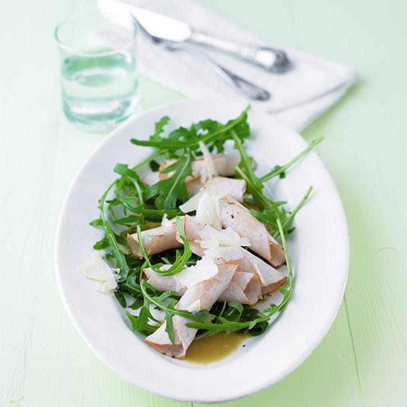 Foto van Kalkoencarpaccio met rucola door WW