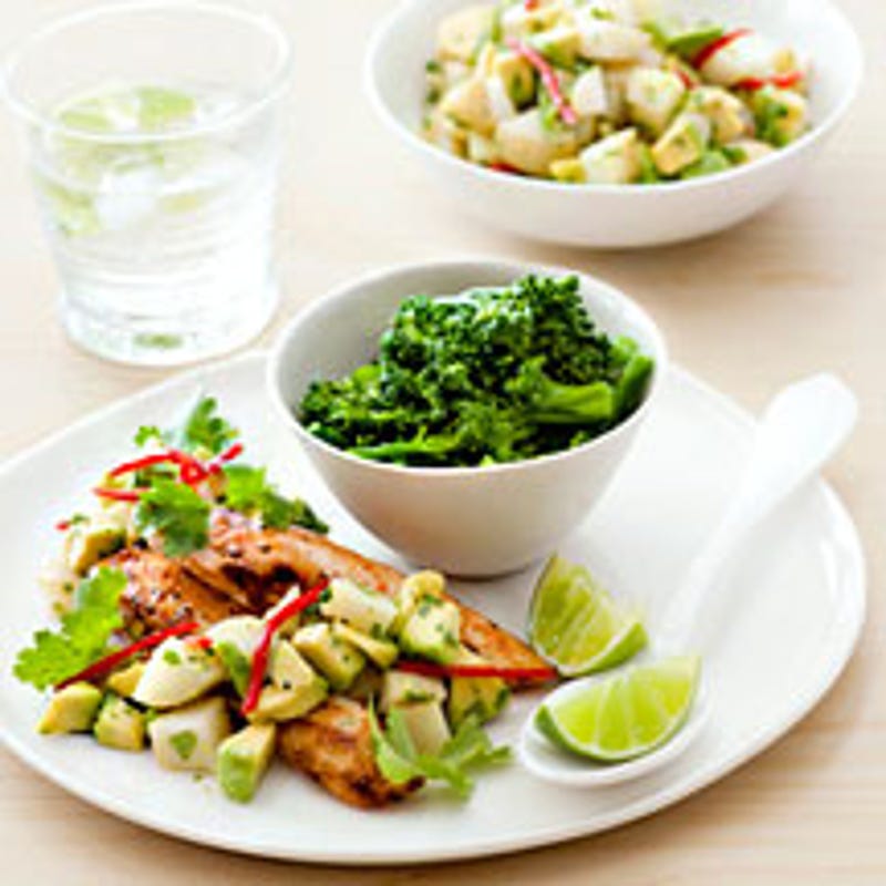 Foto van Mexicaanse kip met salsa van limoen en avocado door WW