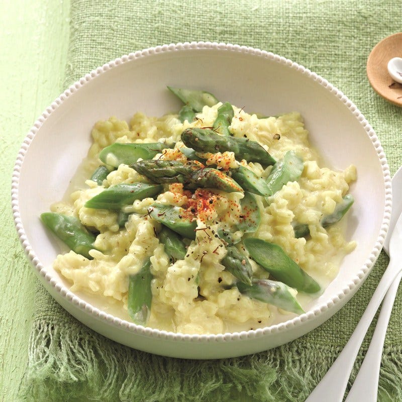 Foto van Risotto met groene asperges door WW