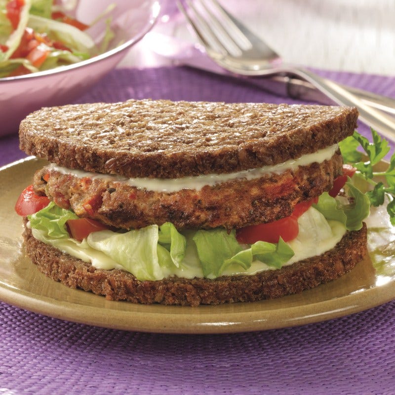 Foto van Hamburger met kaas-mosterdsaus door WW