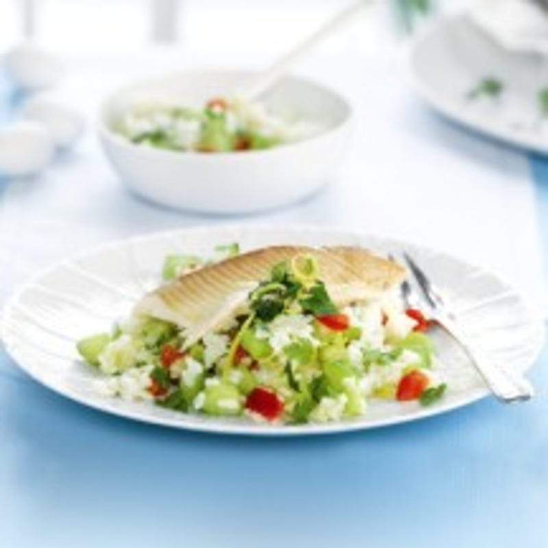 Foto van Gekruide forel uit de oven met komkommerrisotto door WW