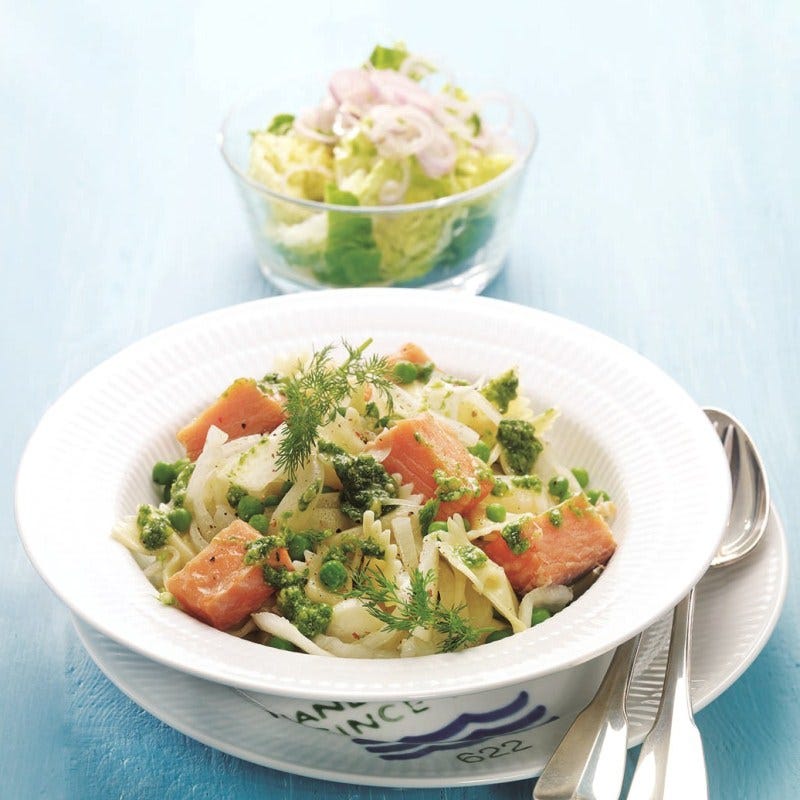 Foto van Warmgerookte zalm met pestopasta door WW