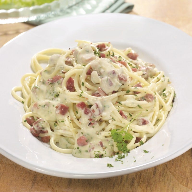 Foto van Spaghetti met carbonarasaus door WW