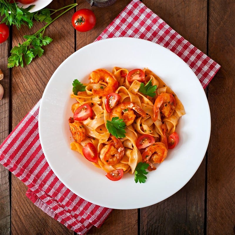 Foto van Pastapakketjes met gamba's door WW