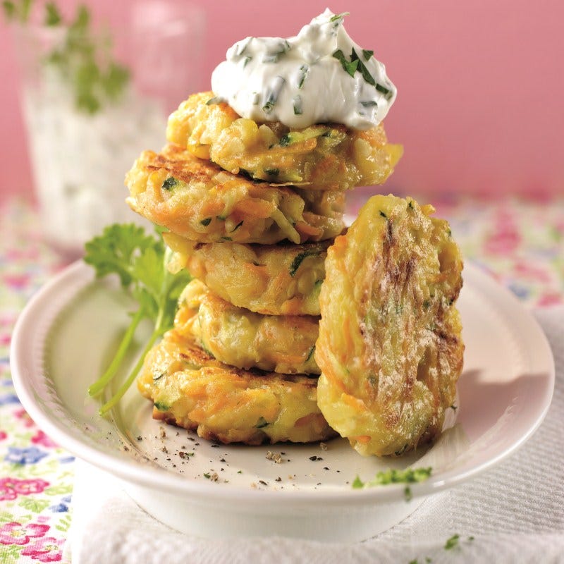 Foto van Groentekoekjes met kruidendip door WW