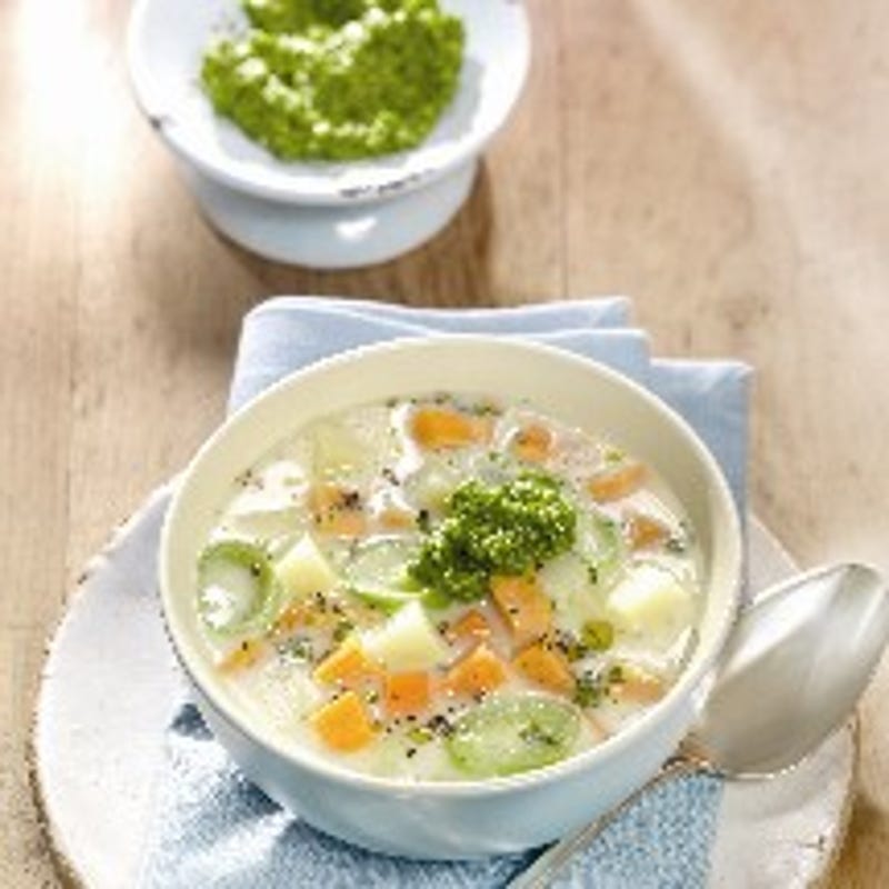 Foto van Aardappelsoep met rucolapesto door WW