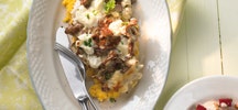 Ovenschotel met cantharellen en polenta