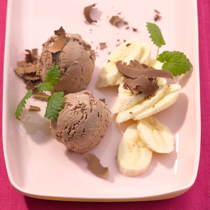 Foto van Chocoladepasta-ijs met banaan door WW