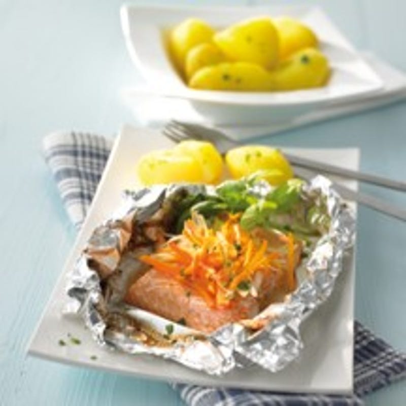 Foto van Zalm in aluminiumfolie door WW