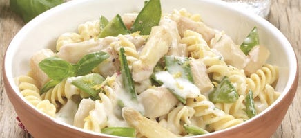 Asperge-peultjessaus met fusilli