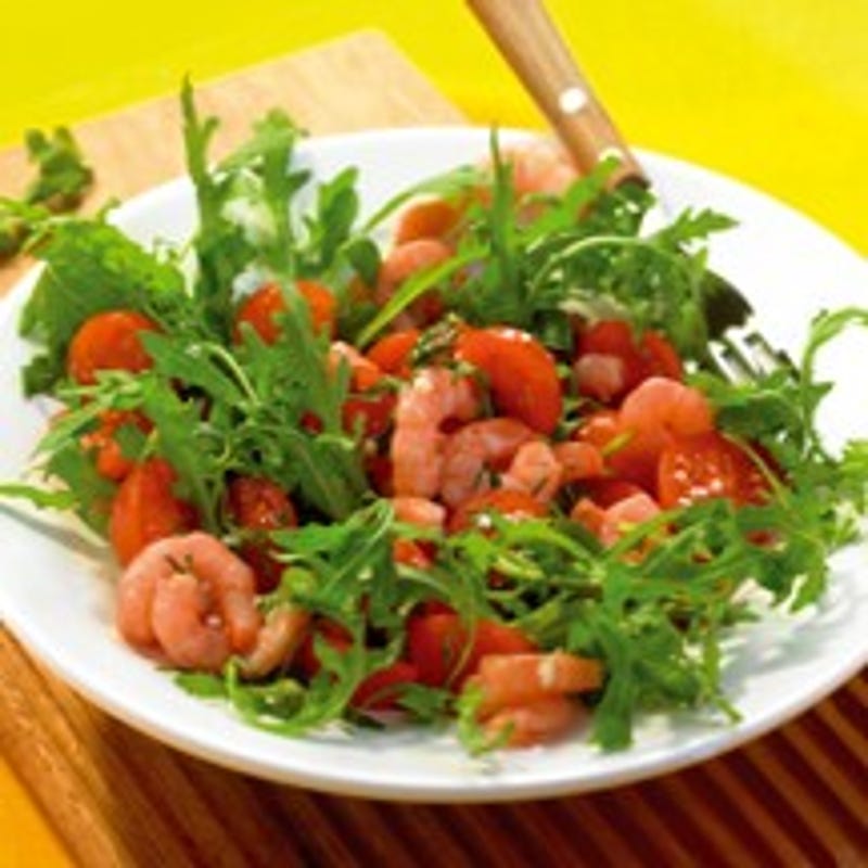 Foto van Salade van garnalen en rucola met knoflookdressing door WW
