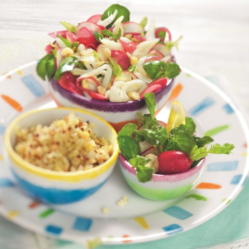 Foto van Lauwwarme salade van rog met waterkers en radijs door WW